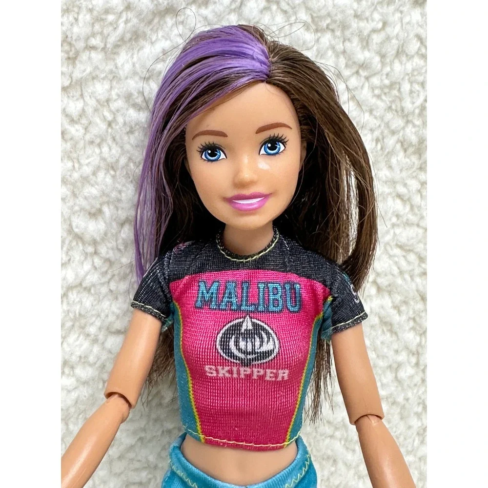 Modern Barbie Skipper Doll Malibu Surf  Purple Hair Articulated Toy